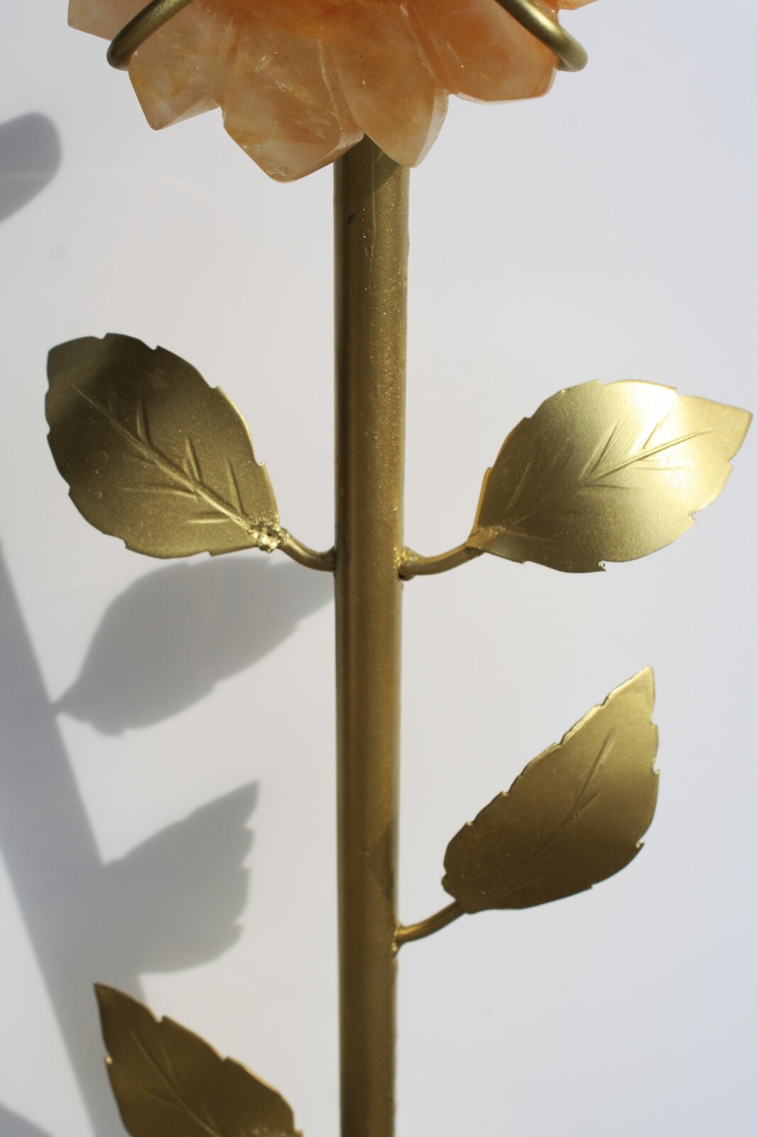 Hand-carved Sunflower on 14" Golden Stand by Breno