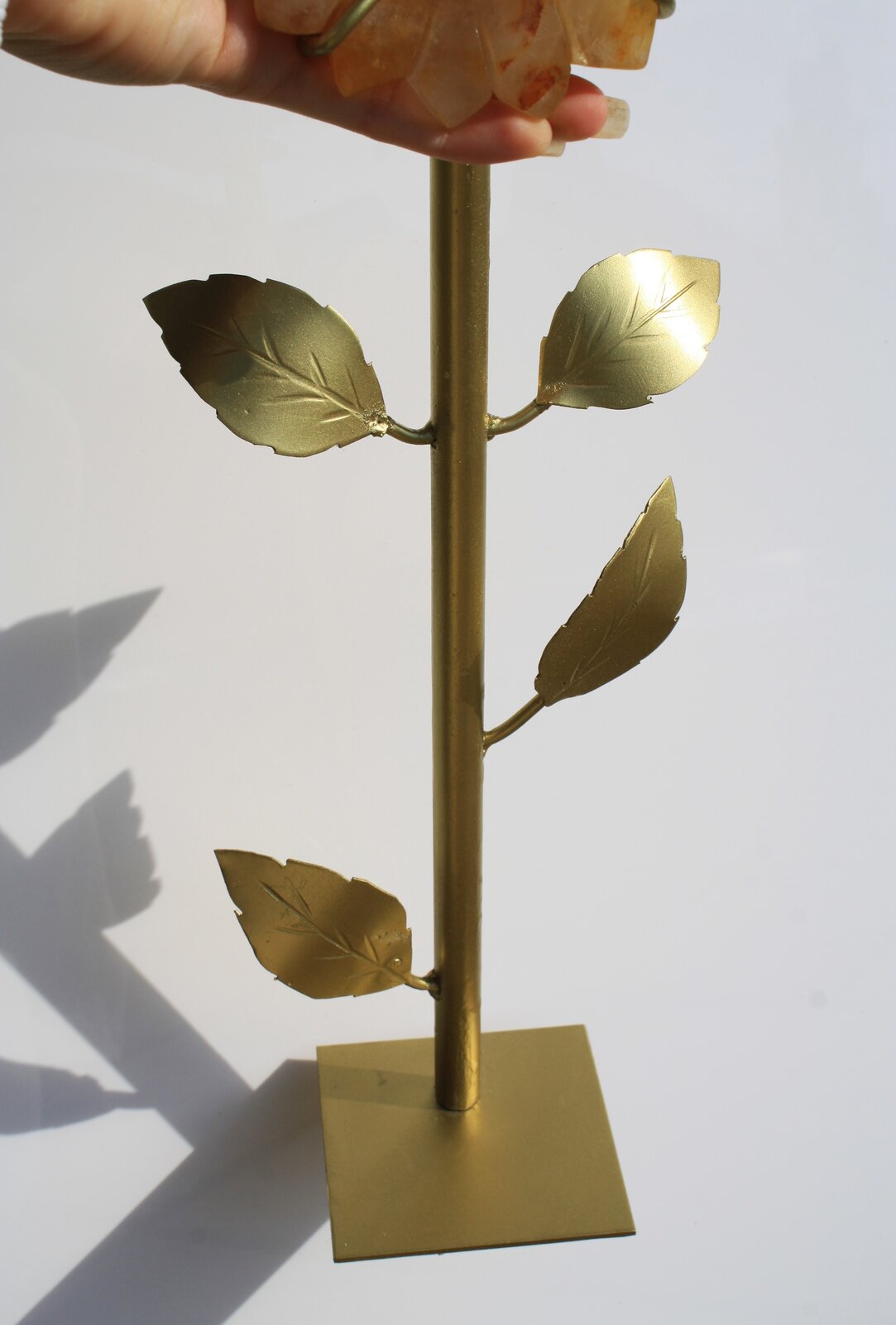 Hand-carved Sunflower on 14" Golden Stand by Breno