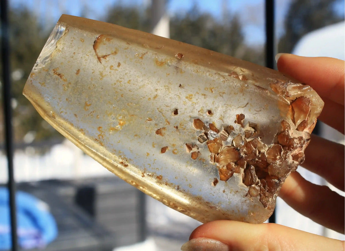 Garden quartz, unique inclusion quartz, penetrator quartz, inner child quartz, crystal shop, Canadian crystal shop, inclusion crystal
