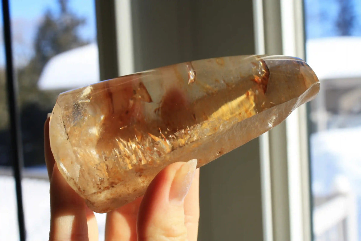 Garden quartz, unique inclusion quartz, penetrator quartz, inner child quartz, crystal shop, Canadian crystal shop, inclusion crystal