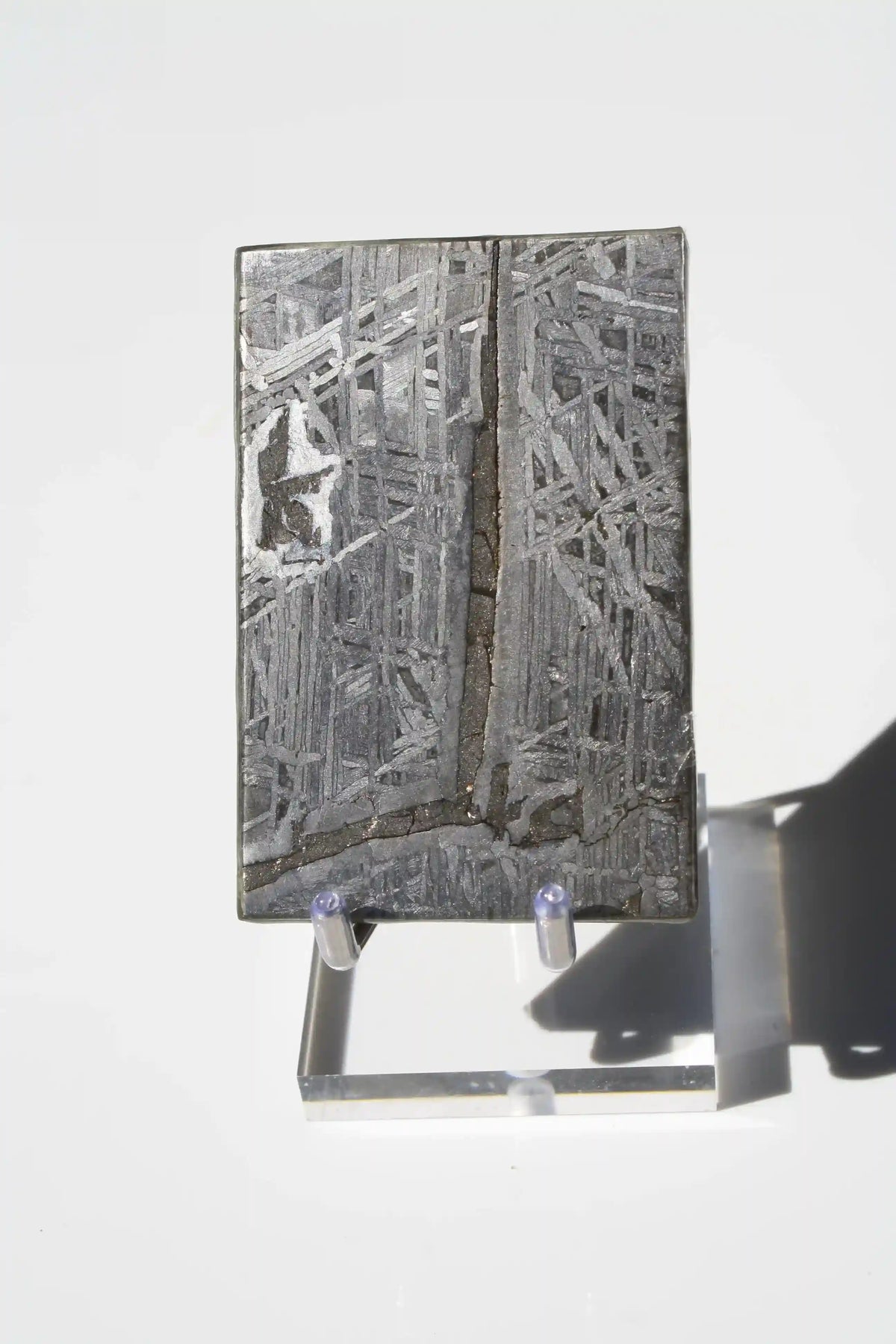 Aletai Meteorite, aletai meteorite, crystal shop, meteorite on stand, crystals from space, moldavite, Widmanstätten Pattern, iron meteorite