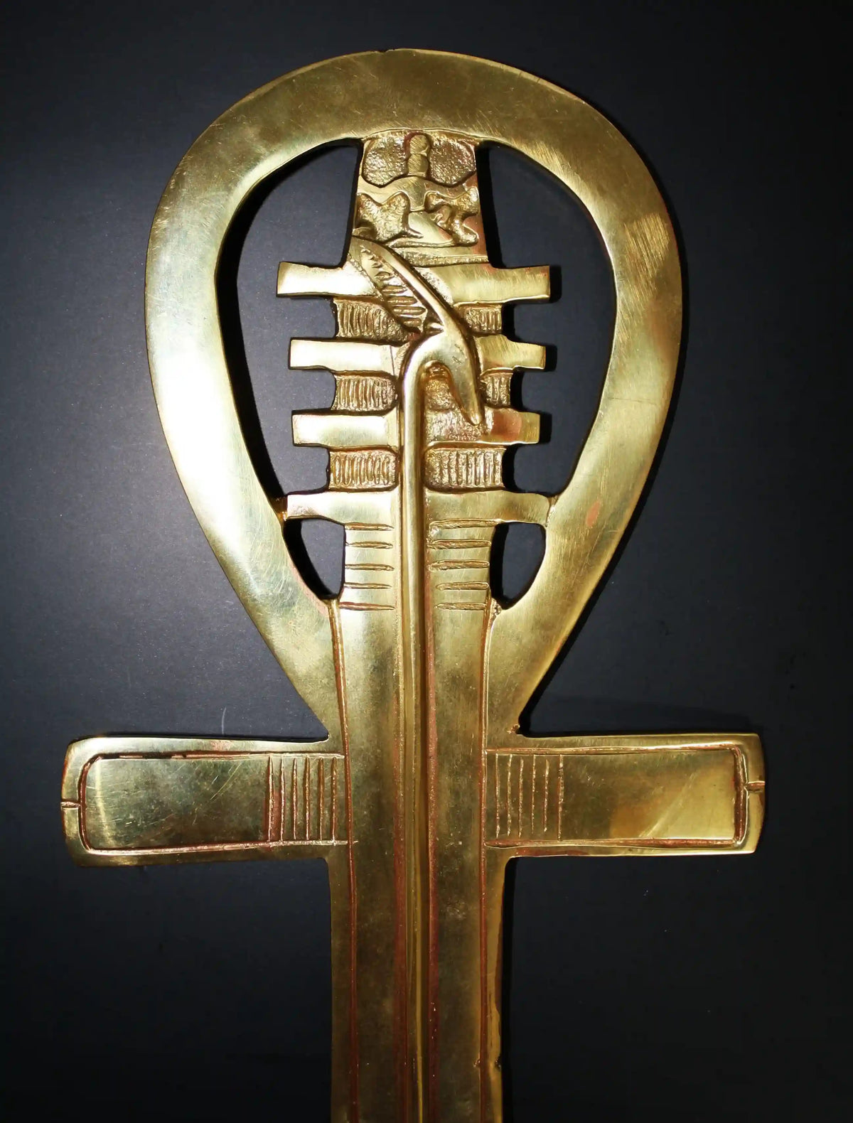 Egyptian ankh brass statue symbolizing life, protection, and ancient wisdom, ankh symbol, key of life