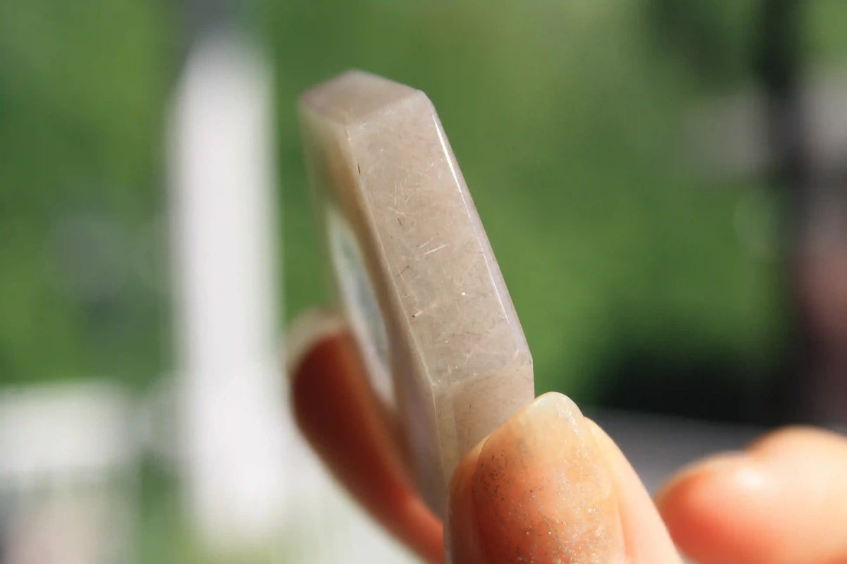 Amphibole quartz crystal , pink amphibole, red amphibole, Canadian crystal shop, amphibole tower, unique inclusion crystal, window amphibole, amphibole freeform