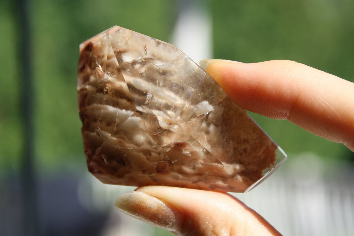 Rare Coral Amphibole Quartz Freeform