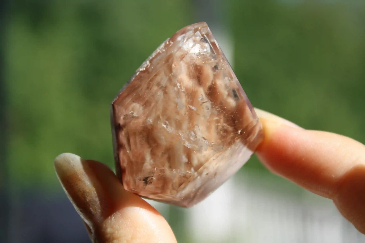 Rare Coral Amphibole Quartz Freeform