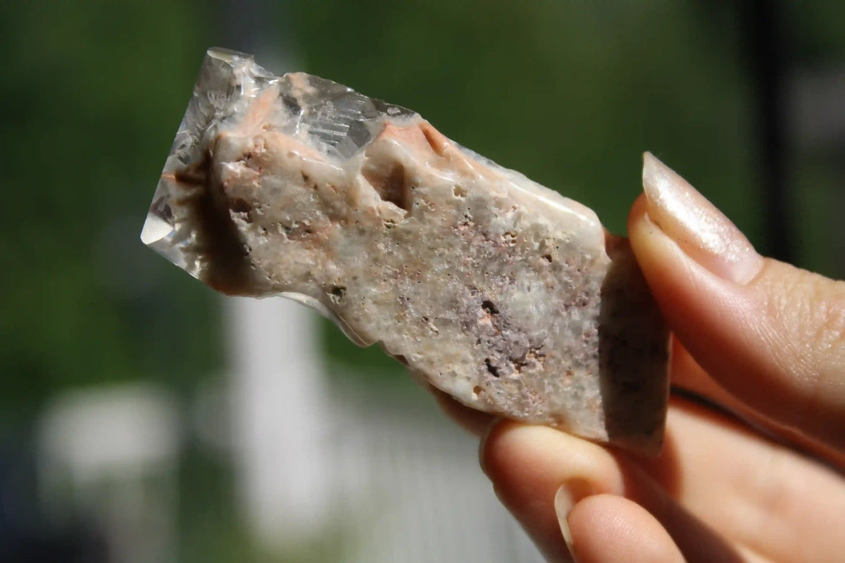 Rare Coral Amphibole Quartz Freeform