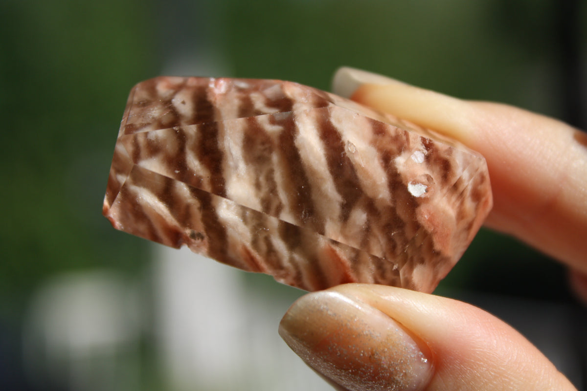 Rare Coral Amphibole Quartz Freeform