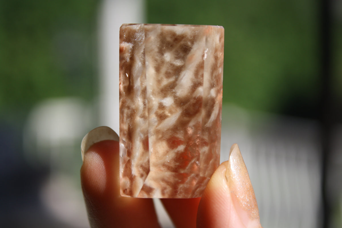 Rare Coral Amphibole Quartz Freeform