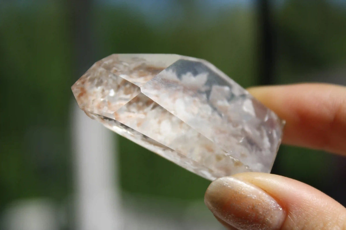 Rare Coral Amphibole Quartz Freeform