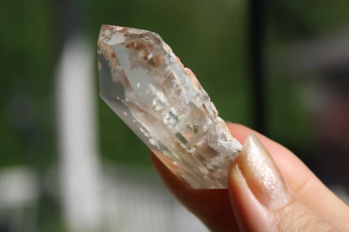 Rare Coral Amphibole Quartz Freeform