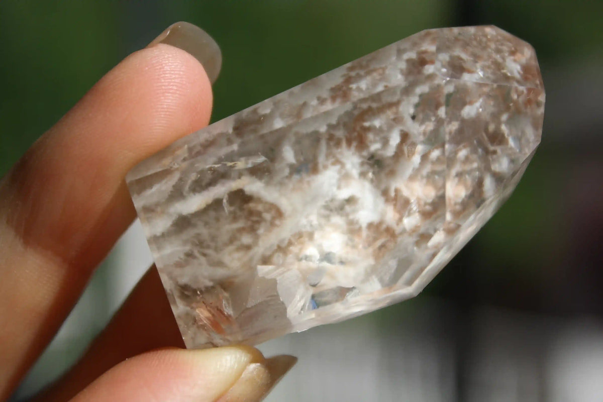 Rare Coral Amphibole Quartz Freeform