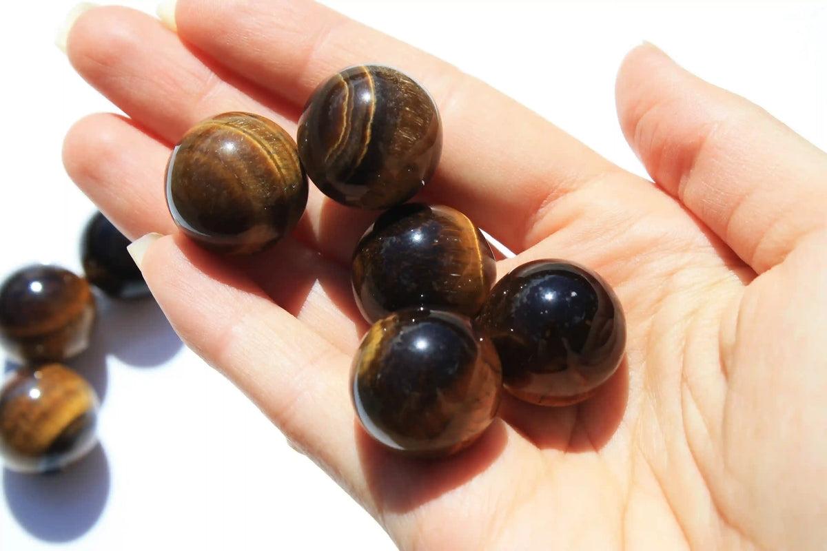 Tigers eye mini sphere, tigers eye sphere, tigers eye crystal, Canadian crystal shop, crystal shop, tigers eye stone, empowerment crystal
