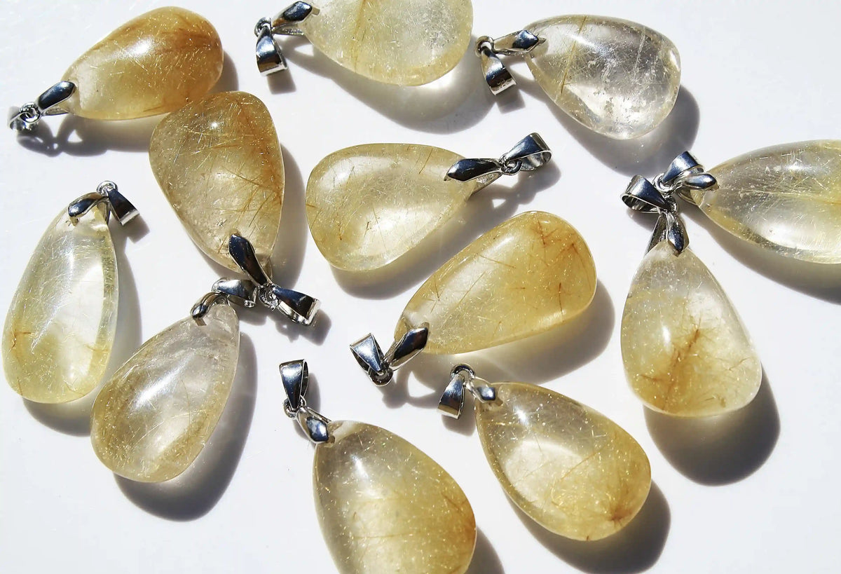 Rutile quartz pendant, crystal pendant, crystal jewellery, crystal necklace, rutile quartz pendant, rutile quartz necklace
