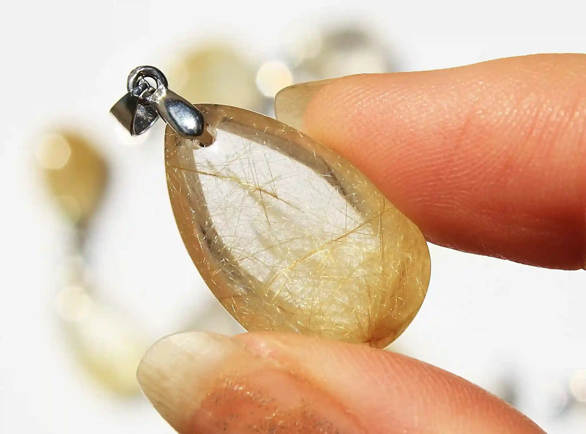 Rutile quartz pendant, crystal pendant, crystal jewellery, crystal necklace, rutile quartz pendant, rutile quartz necklace