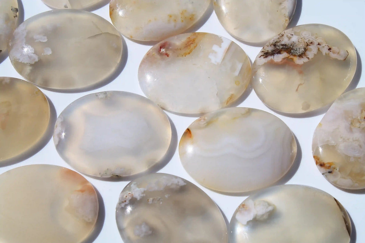 Sakura Flower Agate Worry Stone