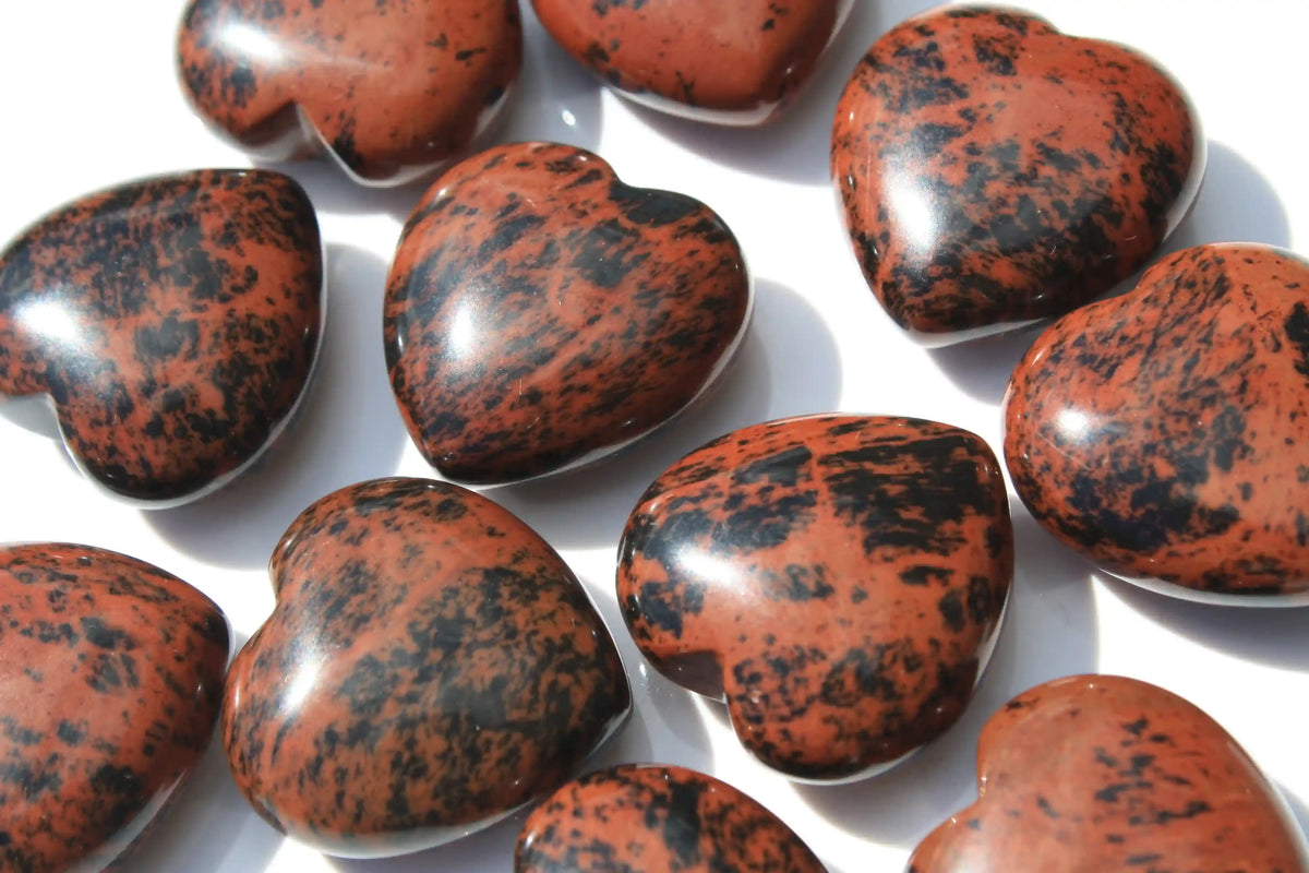 Mahogany Obsidian Hearts, Mahogany Obsidian Crystal, crystal heart. Canadian crystal shop, crystal healing, obsidian quartz, quartz