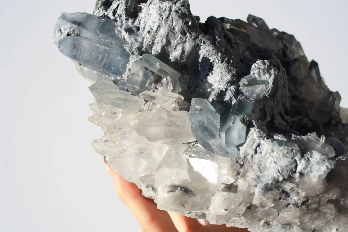 Blue Tara quartz, blue tara cluster, blue tara inclusion crystal , blue inclusion quartz, tara cluster, crystal tara cluster, Canadian crystal shop, blue quartz cluster