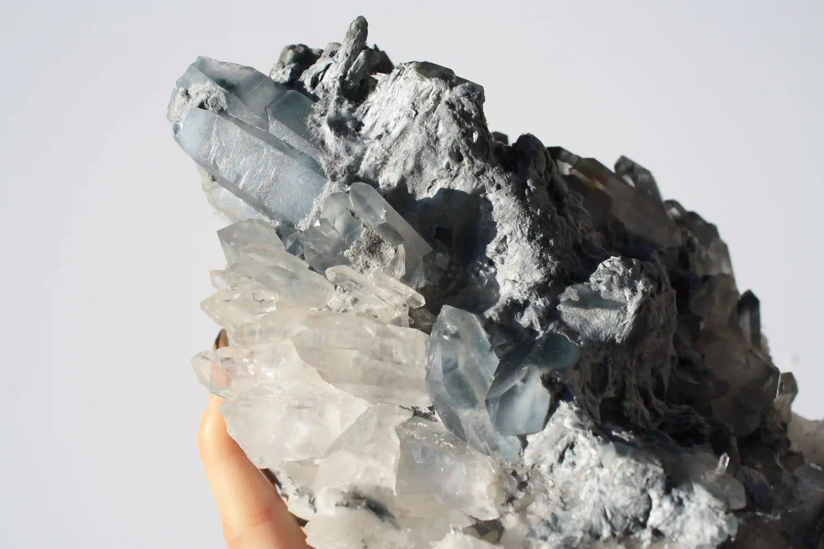 Blue Tara quartz, blue tara cluster, blue tara inclusion crystal , blue inclusion quartz, tara cluster, crystal tara cluster, Canadian crystal shop, blue quartz cluster