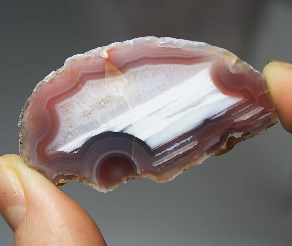 Unique Pink Swazi Agate Pair with Banding