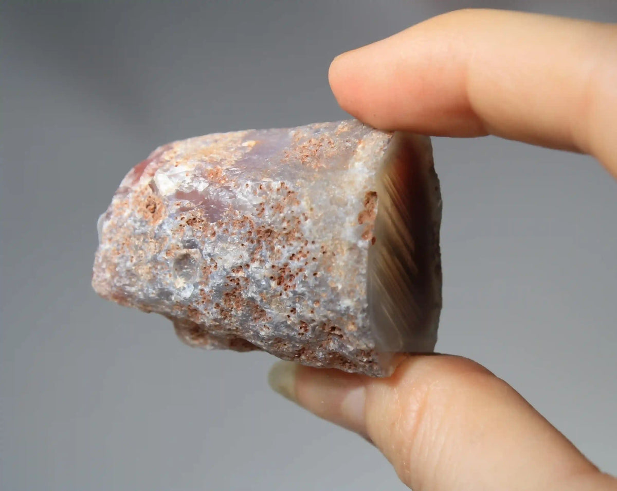 Unique Pink Swazi Agate Slice with Banding