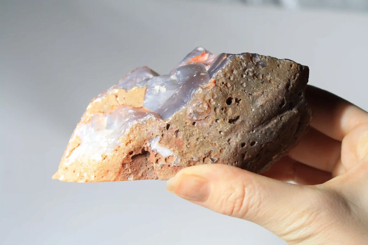 Large Pink and Blue Swazi Agate Pair with Banding