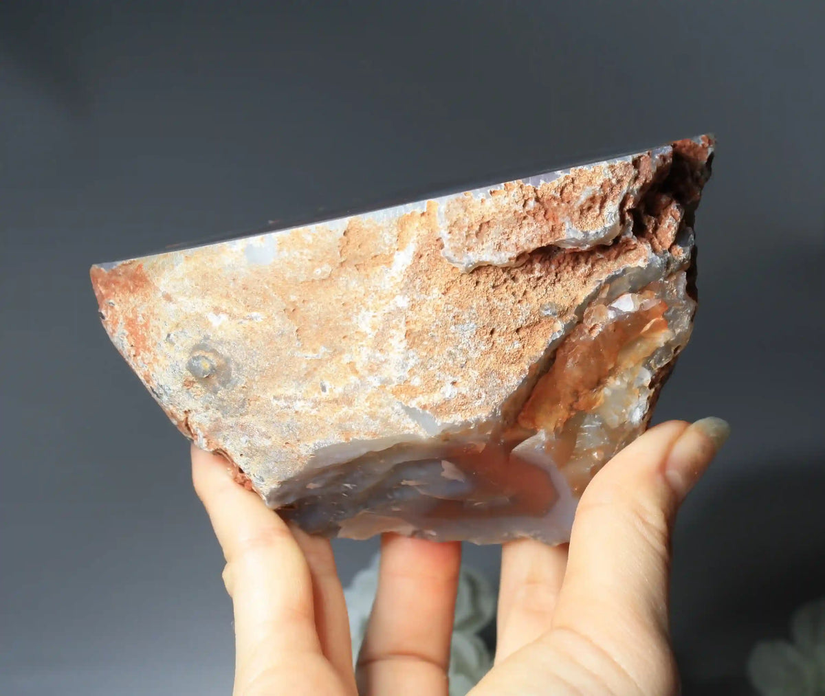 Large Vibrant Pink and Blue Swazi Agate Slice