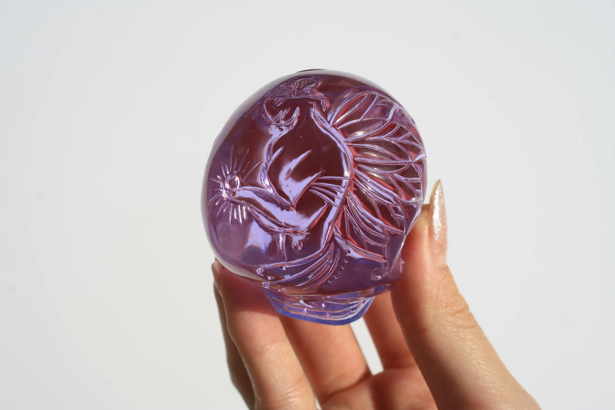 Purple Obsidian Fairy Designed Skull by Vikas Meena