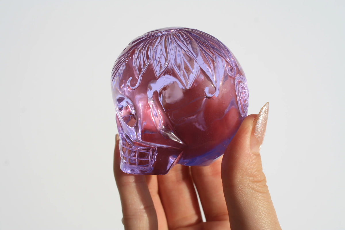 Purple Obsidian Fairy Designed Skull by Vikas Meena