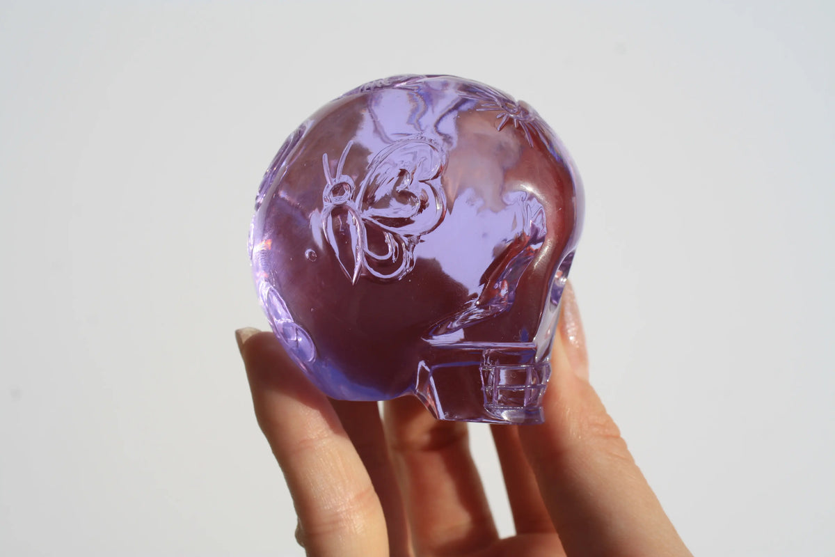 Purple Obsidian Fairy Designed Skull by Vikas Meena