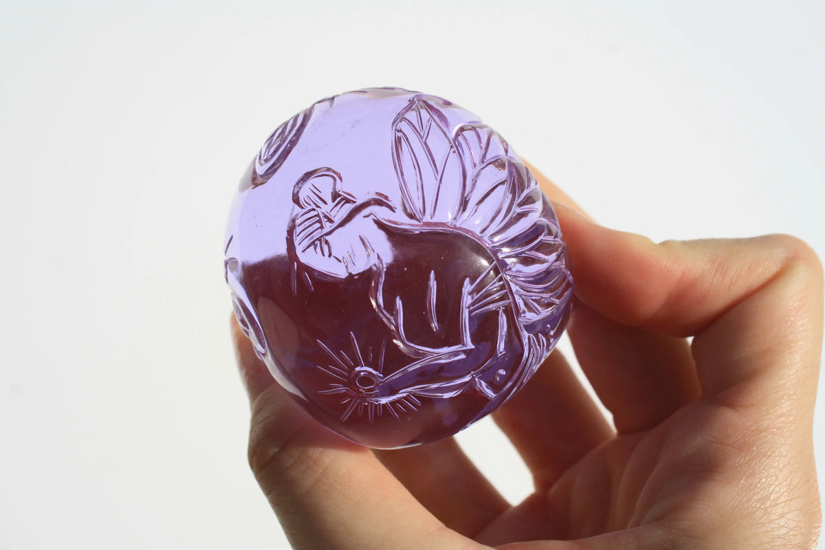 Purple Obsidian Fairy Designed Skull by Vikas Meena