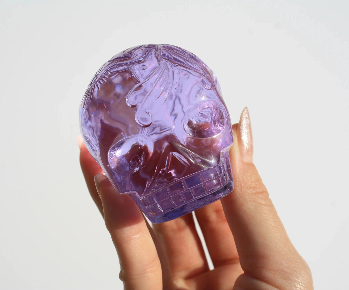 Purple Obsidian Fairy Designed Skull by Vikas Meena