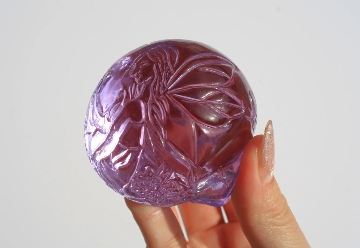 Purple Obsidian Fairy Designed Skull by Vikas Meena