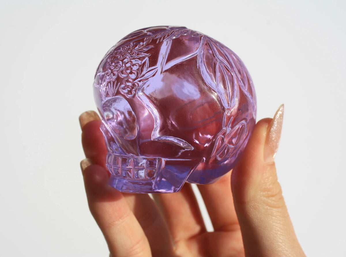 Purple Obsidian Fairy Designed Skull by Vikas Meena