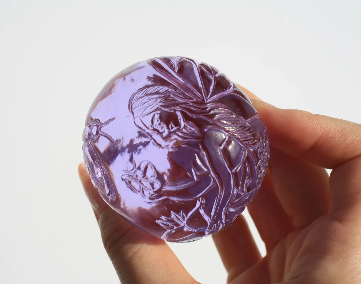 Purple Obsidian Fairy Designed Skull by Vikas Meena