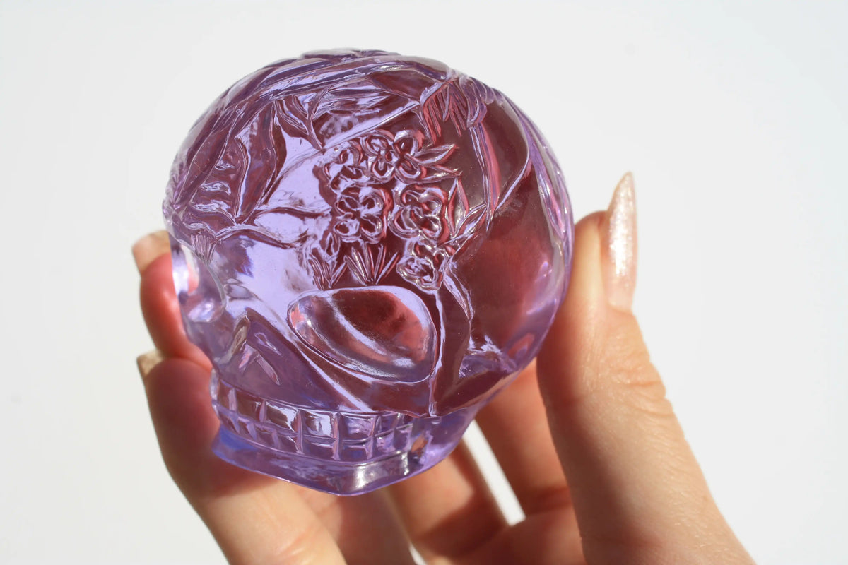 Purple Obsidian Fairy Designed Skull by Vikas Meena