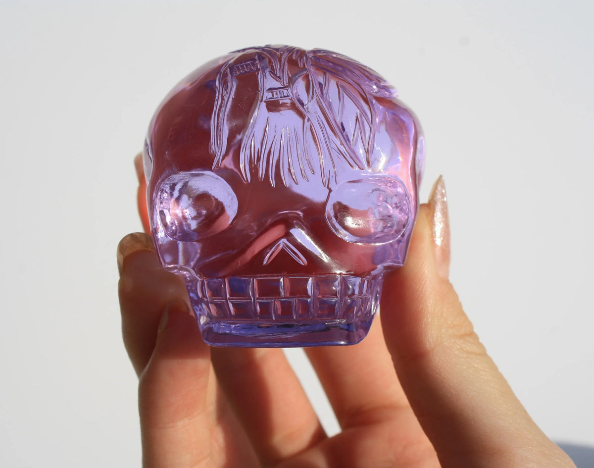 Purple Obsidian Fairy Designed Skull by Vikas Meena