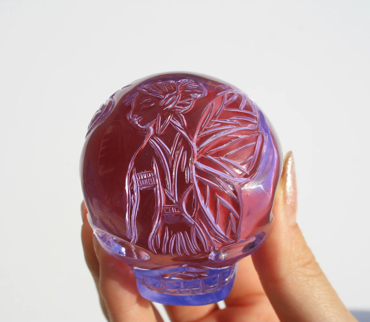 Purple Obsidian Fairy Designed Skull by Vikas Meena