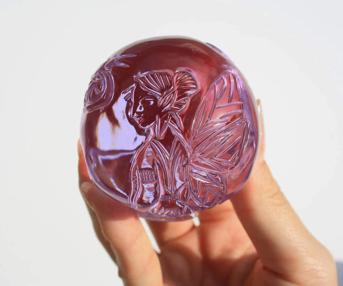 Purple Obsidian Fairy Designed Skull by Vikas Meena