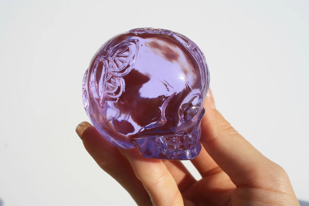 Purple Obsidian Fairy Designed Skull by Vikas Meena