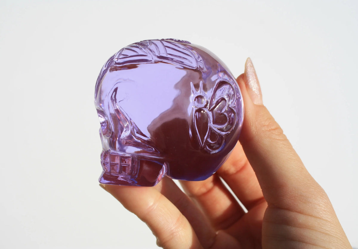 Purple Obsidian Fairy Designed Skull by Vikas Meena