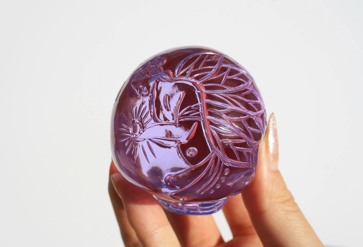 Purple Obsidian Fairy Designed Skull by Vikas Meena