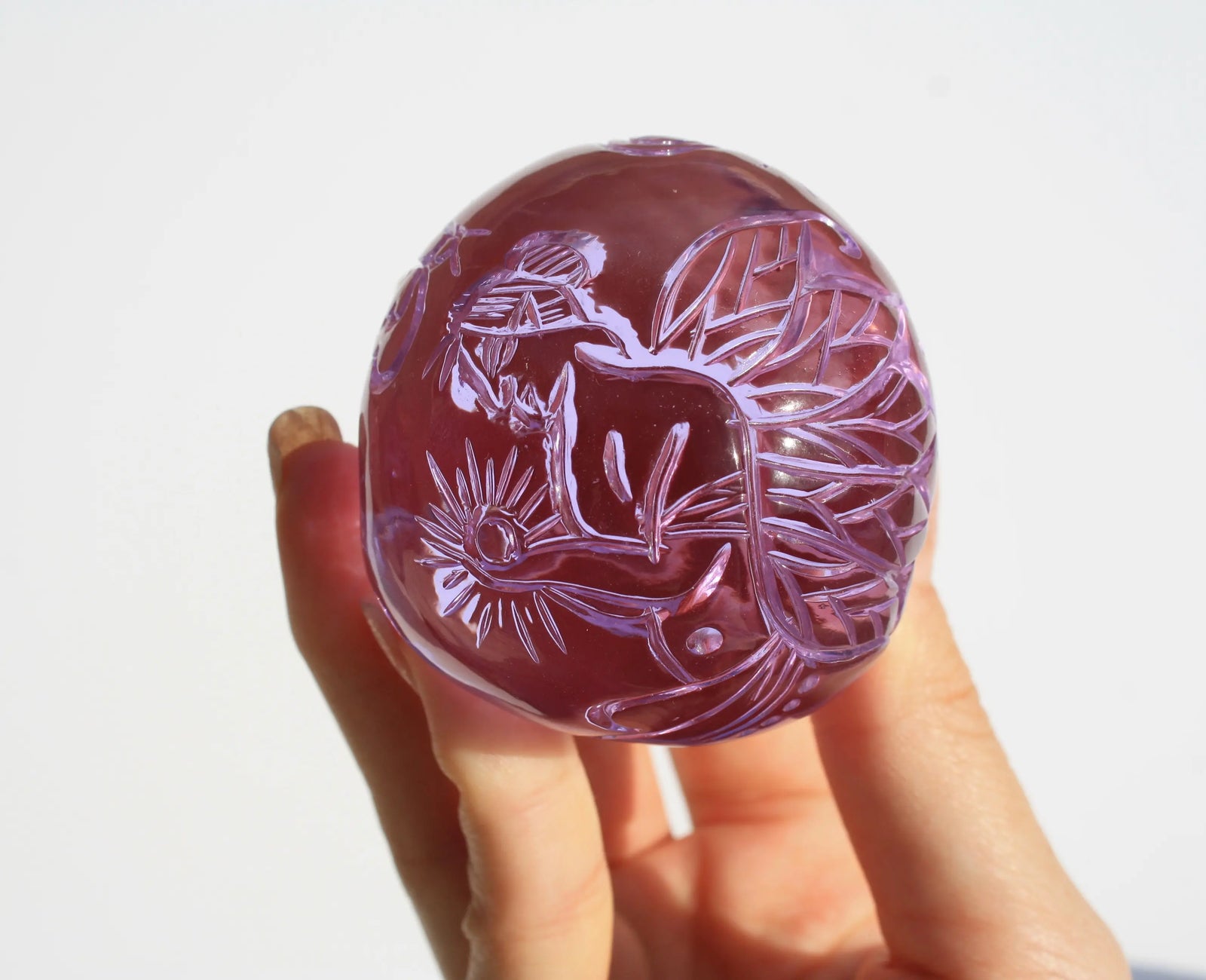 Fairy engraved skull purple obsidian