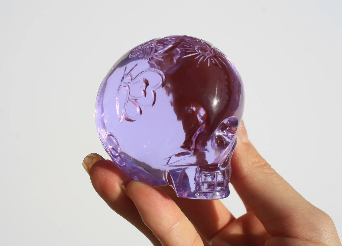 Purple Obsidian Fairy Designed Skull by Vikas Meena