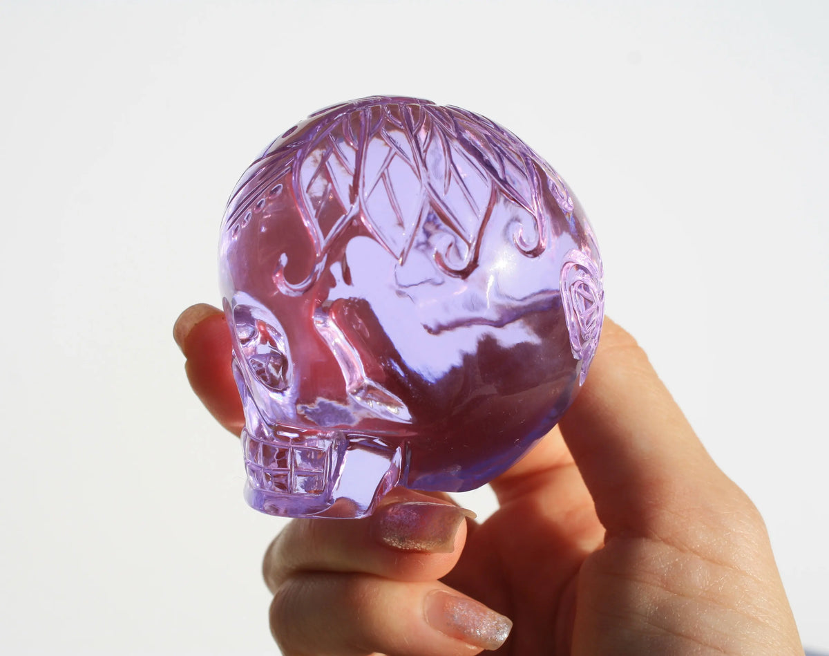Purple Obsidian Fairy Designed Skull by Vikas Meena