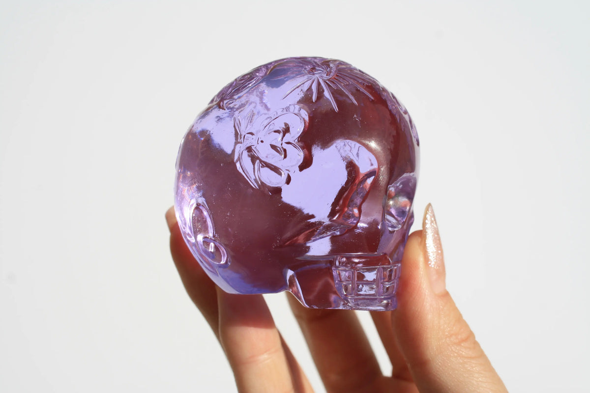 Purple Obsidian Fairy Designed Skull by Vikas Meena