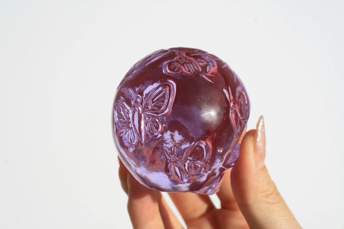 Purple Obsidian Fairy Designed Skull by Vikas Meena