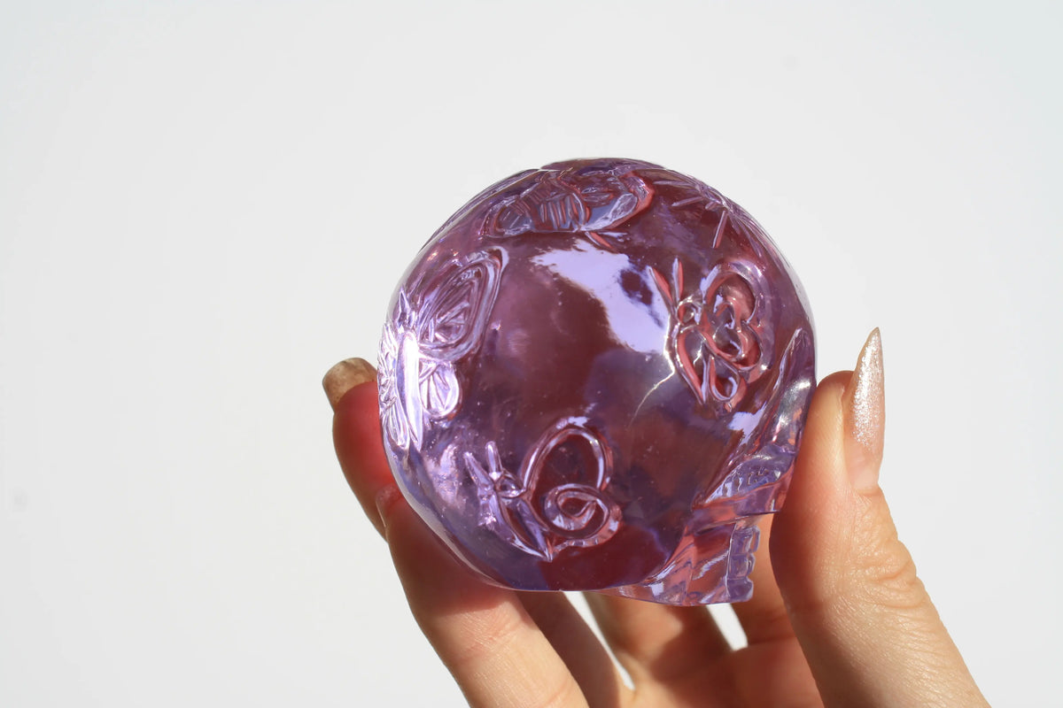 Purple Obsidian Fairy Designed Skull by Vikas Meena