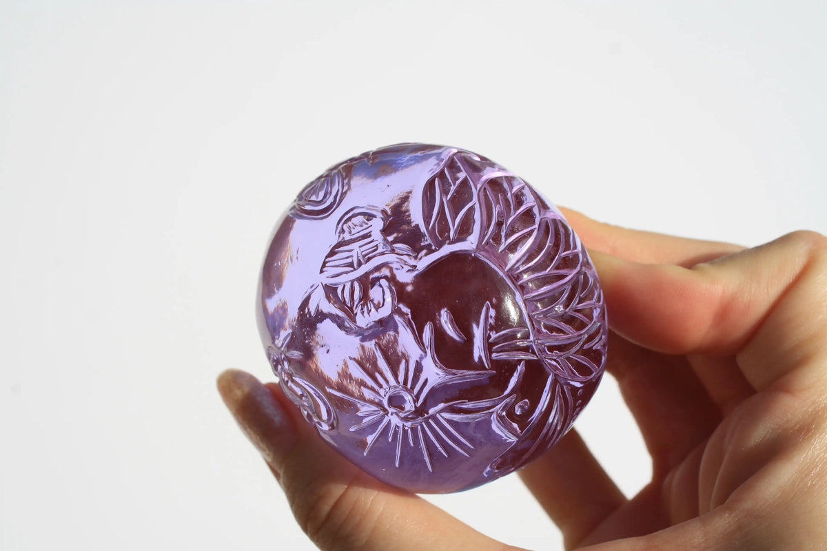 Purple Obsidian Fairy Designed Skull by Vikas Meena