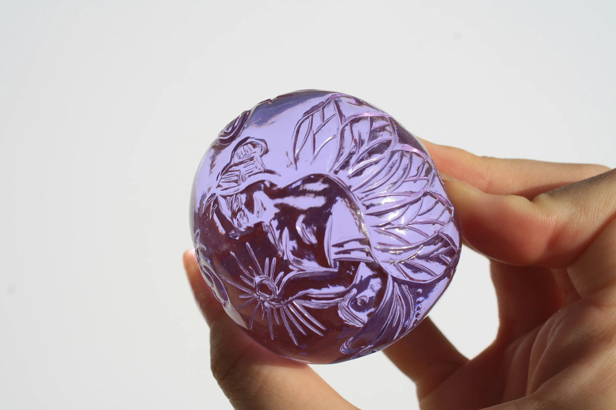 Purple Obsidian Fairy Designed Skull by Vikas Meena