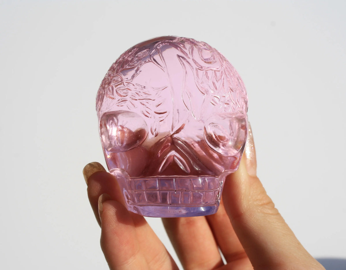 Pink Obsidian Fairy Designed Skull by Vikas Meena